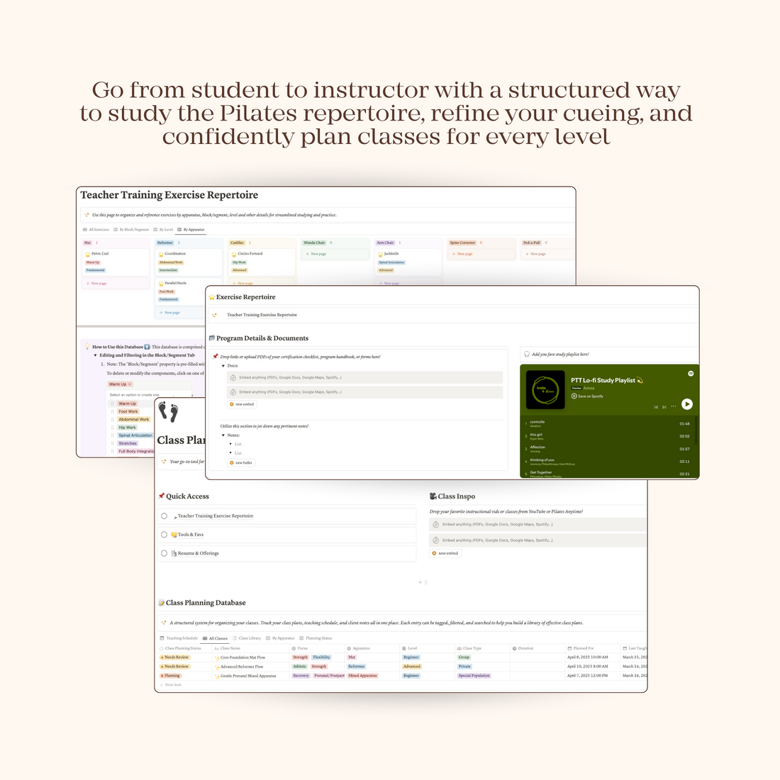 Train & Thrive: Pilates Teacher Training Companion Hub